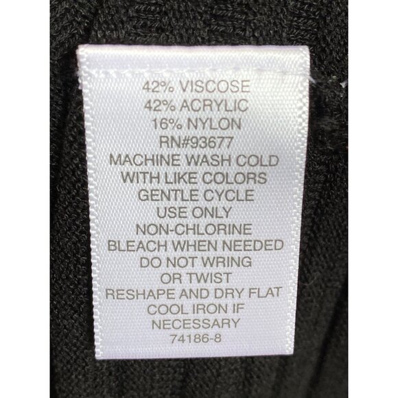 Liz Claiborne Black Open Front Short Sleeve Cardigan Sweater S Womens - Picture 5 of 6